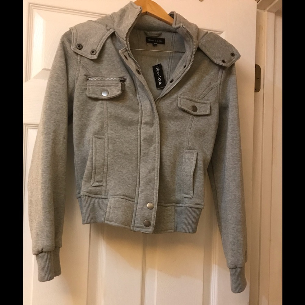 New Grey Hooded Jacket